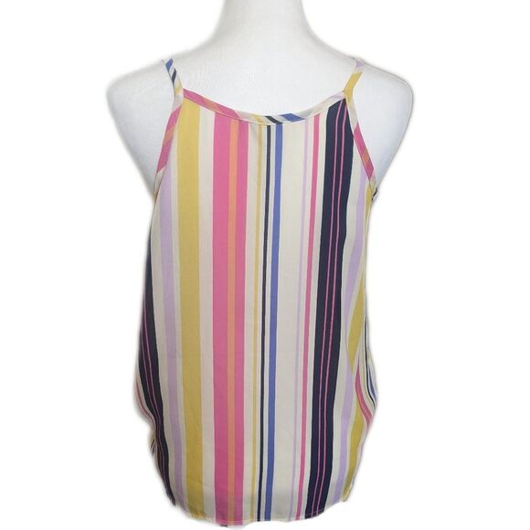 Adora striped tank, criss cross front (sewn), spaghetti straps, small - Picture 3 of 5